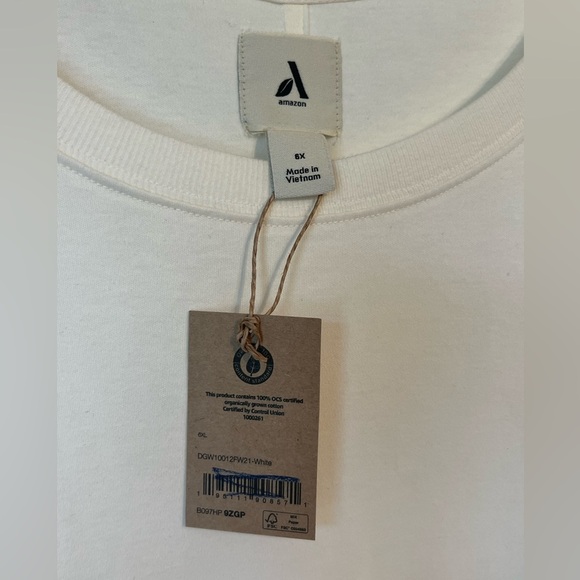 NWT Amazon Essentials Plus Size Women's Organic Cotton Dress in soft white 6X - Picture 7 of 9